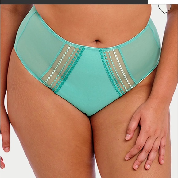 Elomi Matilda Full Sheer Embroidered Brief set of 2 Aqua and Pink Large - Picture 3 of 9
